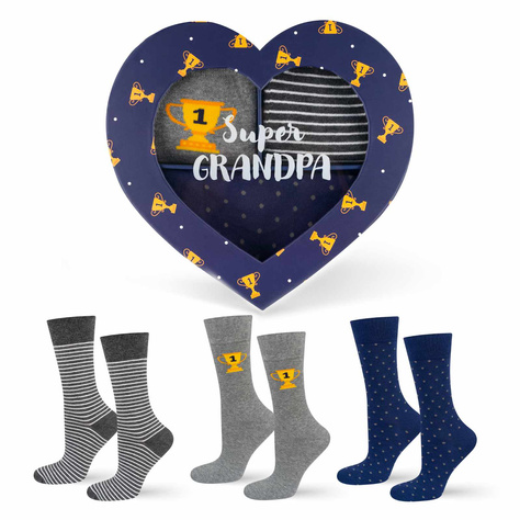 Chaussettes colorées pour hommes SOXO cadeau pour grand-père - 3 paires