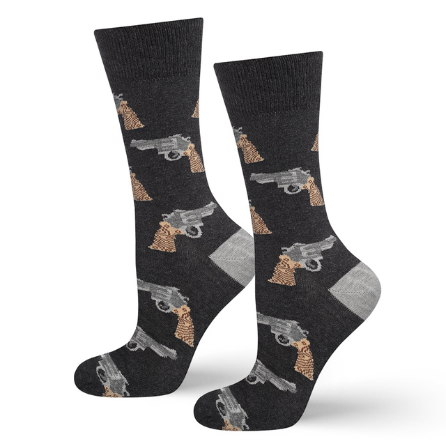 SOXO GOOD STUFF - chaussettes colorées pour hommes - revolver joyeux