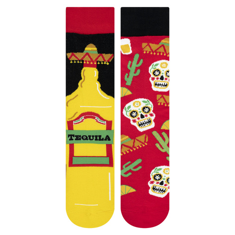 Lot de 2x chaussettes colorées en coton SOXO GOOD STUFF pour hommes Tequila dans une bouteille et bière dans une canette 