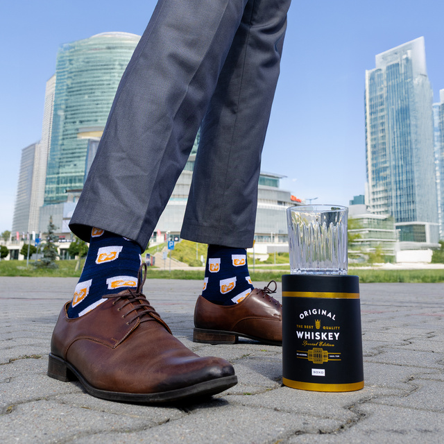 Chaussettes homme SOXO Whiskey dans un verre