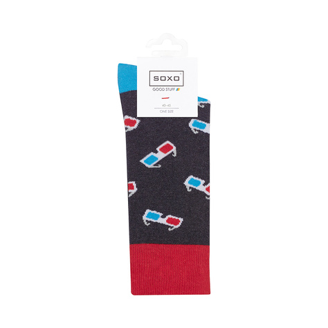 Chaussettes de cinéma en coton SOXO GOOD STUFF colorées pour hommes 