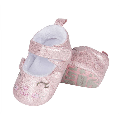 Chaussons SOXO rose bébé avec fourrure