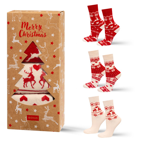 Chaussettes pour femmes SOXO de Noël en paquet - 3 paires