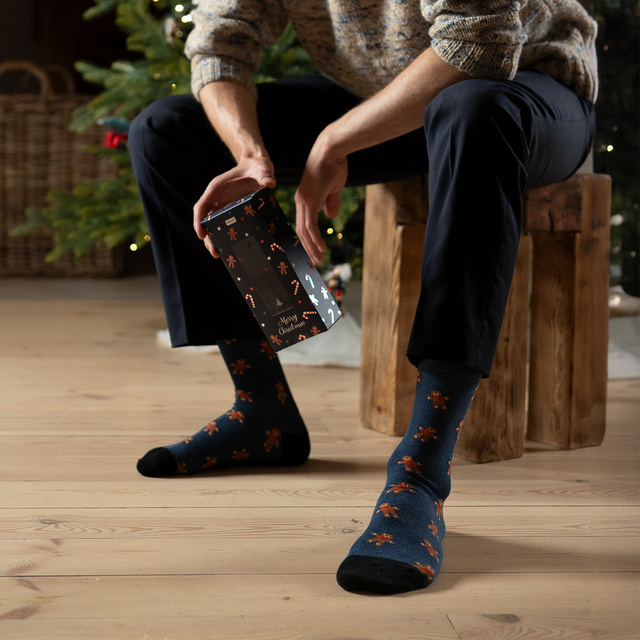 Set 3x chaussettes colorées pour hommes SOXO GOOD STUFF joyeux Noël cadeau chaussettes en coton