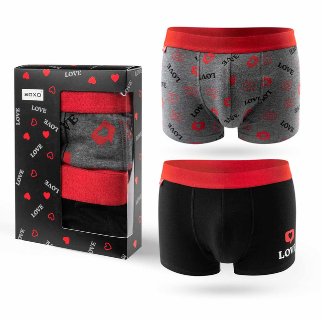 Lot de 2x boxers SOXO pour un cadeau pour lui en coton
