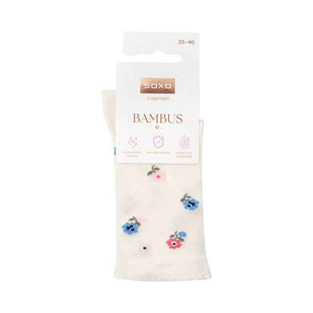 Chaussettes en Bambou à Motif Fleuri