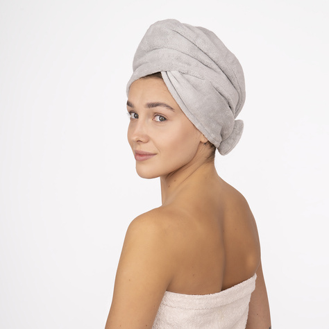 MOMO WAY turban de bain gris | serviette de bain 