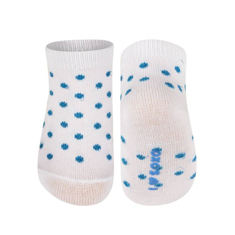 Chaussettes bébé blanches SOXO à pois bleus 