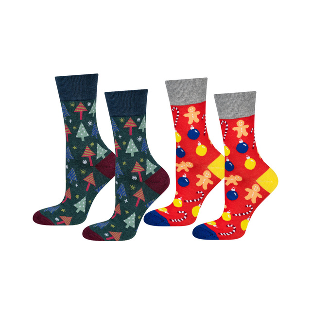 Lot de 2 chaussettes colorées SOXO GOOD STUFF pour homme Noël rigolo