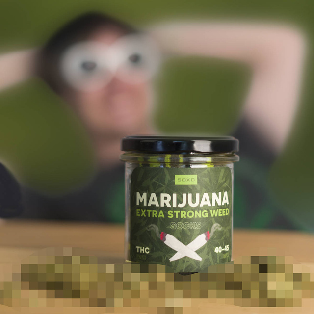 Chaussettes colorées pour hommes SOXO GOOD STUFF marijuana