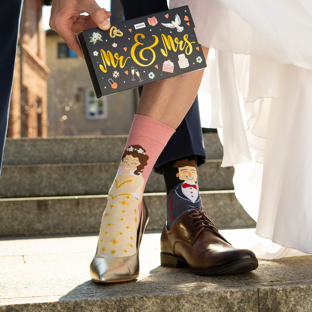 Chaussettes femme et homme SOXO mari et femme en coffret – 2 paires