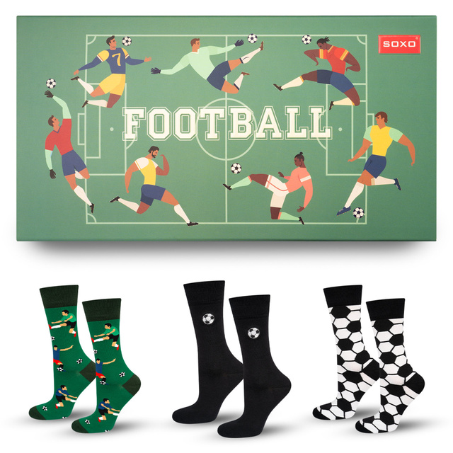 Chaussettes colorées homme SOXO Football - 3 paires 