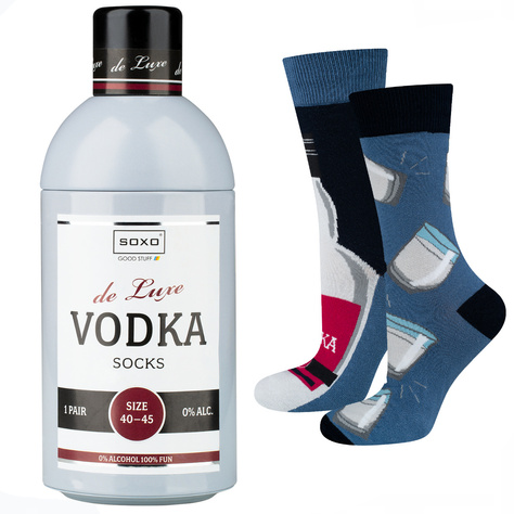 Lot de 2x chaussettes colorées en coton SOXO GOOD STUFF pour hommes Tequila et bouteille de vodka amusantes 