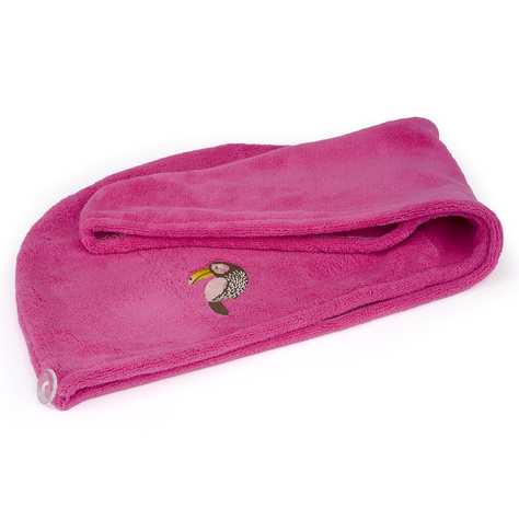 MOMO WAY turban de bain rose | serviette toucan