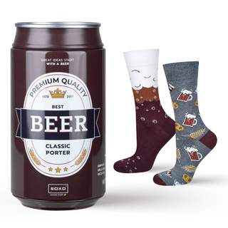 Chaussettes colorées SOXO GOOD STUFF pour hommes drôles de bière classique en canette