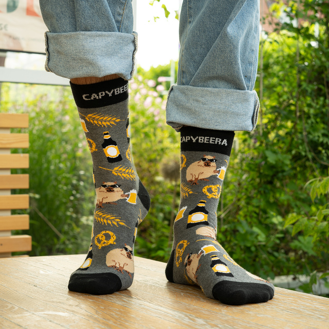 Chaussettes capybara avec bière pour hommes SOXO - 2