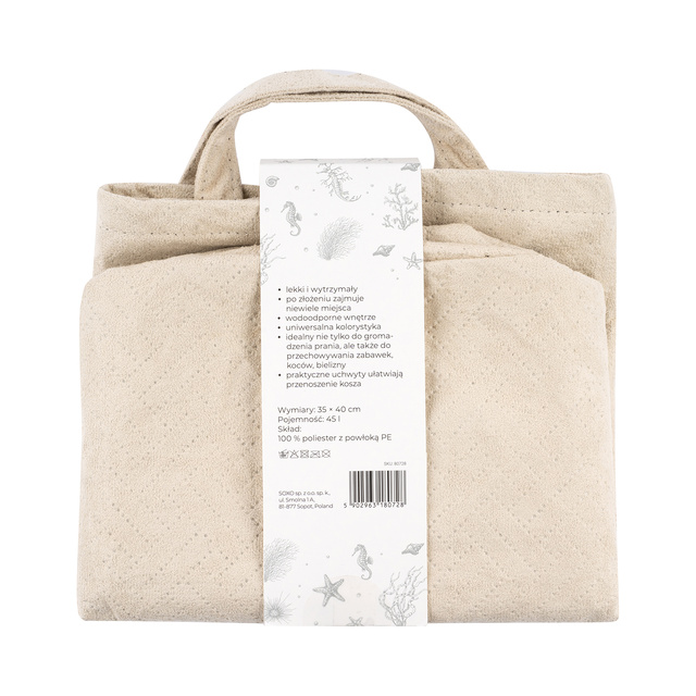 Panier à linge pliant Momo Way beige