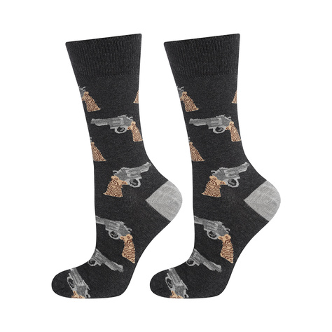 SOXO GOOD STUFF - chaussettes colorées pour hommes - revolver joyeux 