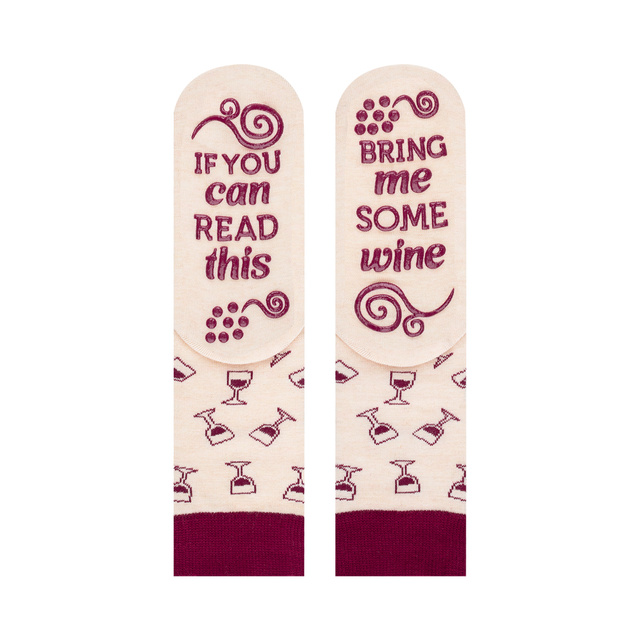Chaussettes pour femmes SOXO GOOD STUFF drôles de White Wine dans une bouteille cadeau