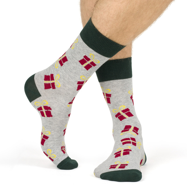 Set 4x chaussettes colorées pour hommes SOXO GOOD STUFF joyeux Noël cadeau chaussettes en coton