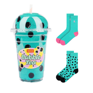 Chaussettes Bubble Tea turquoise de Soxo pour hommes - 2 paires