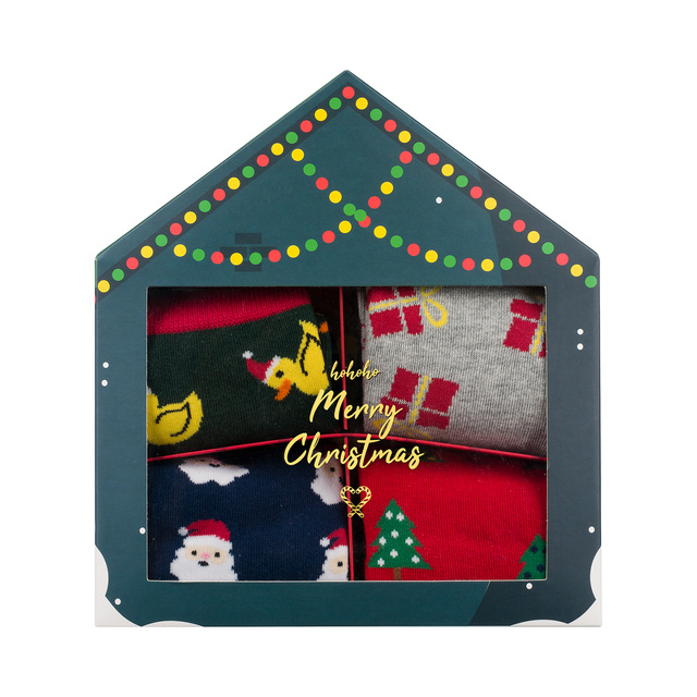 Set 4x chaussettes colorées pour hommes SOXO GOOD STUFF joyeux Noël cadeau chaussettes en coton