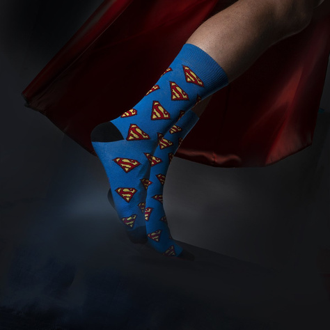 Chaussettes homme bleues SOXO GOOD STUFF Superman DC Comics | idée cadeau