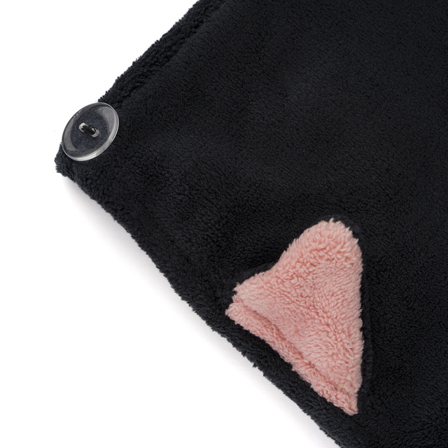 MOMO WAY chat noir turban de bain | serviette
