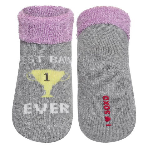 Chaussettes bébé colorées SOXO avec lettres en forme de tasse