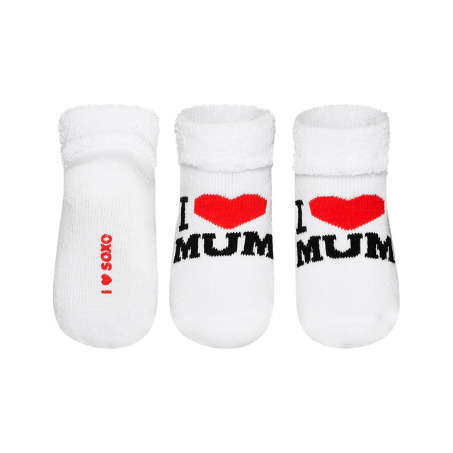 Chaussettes bébé blanches SOXO avec inscription 