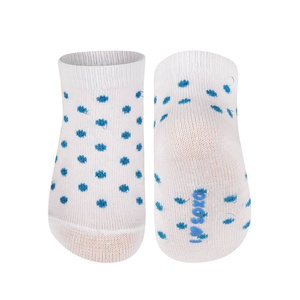 Chaussettes bébé blanches SOXO à pois bleus