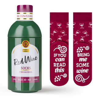 Chaussettes pour femmes SOXO GOOD STUFF drôles de Red Wine dans une bouteille cadeau