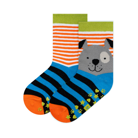 Lot de 3x chaussettes colorées pour enfants SOXO animaux | tigre | chien | paresseux