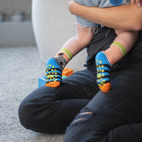 Lot de 3x chaussettes colorées pour enfants SOXO animaux | tigre | chien | paresseux