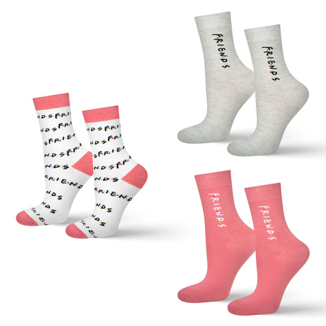 Lot de 3 chaussettes femme SOXO | chaussettes heureuses | pour un fan de la série Friends | cadeau | couleurs