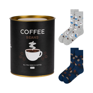 Lot de 2x chaussettes Soxo pour hommes avec café en boîte
