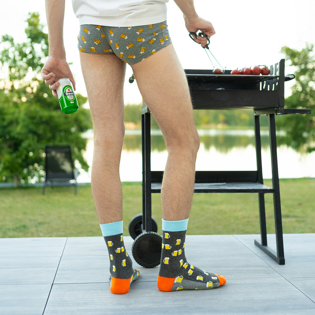 Chaussettes colorées pour hommes SOXO GOOD STUFF drôle de bière en conserve