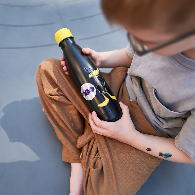 Bouteille thermique 500mL noire | durable et pratique | Warner Bros | Daffy