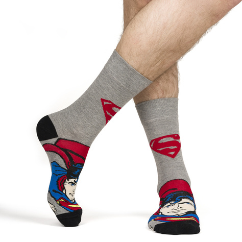 Chaussettes grises SOXO GOOD STUFF Superman DC Comics pour hommes 