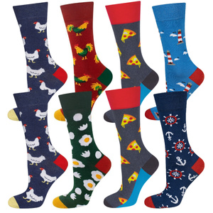 Chaussettes colorées homme SOXO poule | pizza | lanterne | oeuf - 4 paires