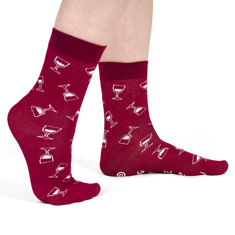 Chaussettes pour femmes SOXO GOOD STUFF drôles de Red Wine dans une bouteille cadeau