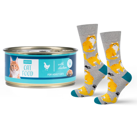 Chaussettes à chat en boîte SOXO pour hommes 