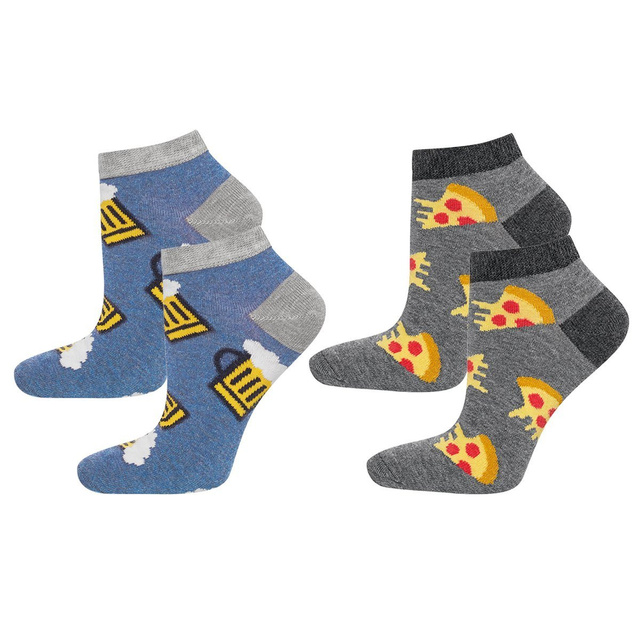 Lot de 2x chaussettes colorées SOXO GOOD STUFF pour hommes Cadeau Pizza