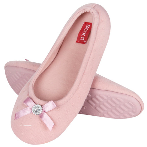 Ballerines roses avec nœud et diamants pour dames SOXO