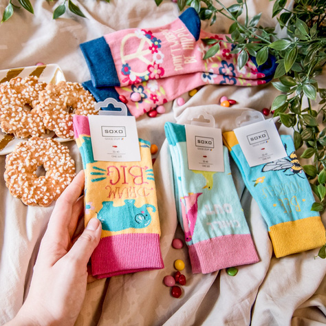 Lot de 2x chaussettes en coton coloré pour femmes SOXO GOOD STUFF