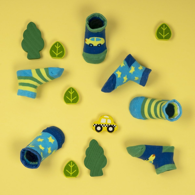 Lot de 3x chaussettes bébé colorées en éponge SOXO