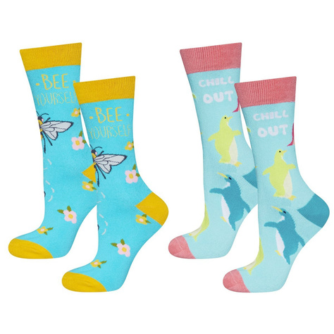 Lot de 2x chaussettes en coton coloré pour femmes SOXO GOOD STUFF