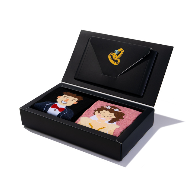 Chaussettes femme et homme SOXO mari et femme en coffret – 2 paires