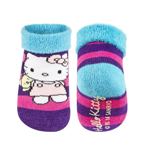 Chaussettes bébé violettes et bleues SOXO Hello Kitty avec ABS