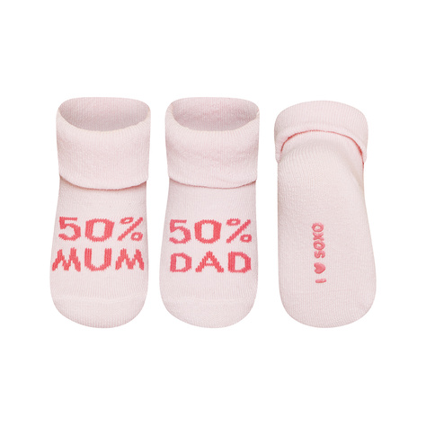 SOXO chaussettes roses pour bébé avec inscription pour cadeau de naissance